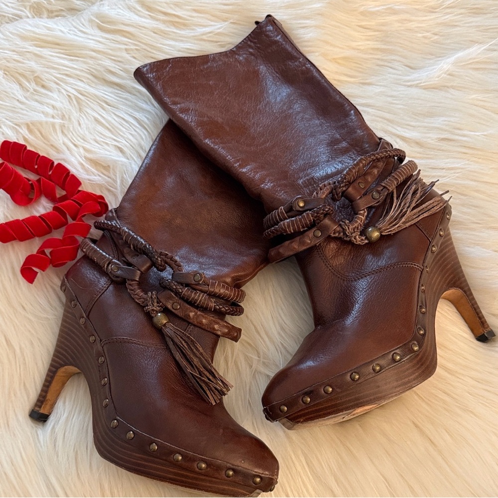 Dolce Vita Brown Leather Heeled Boots
